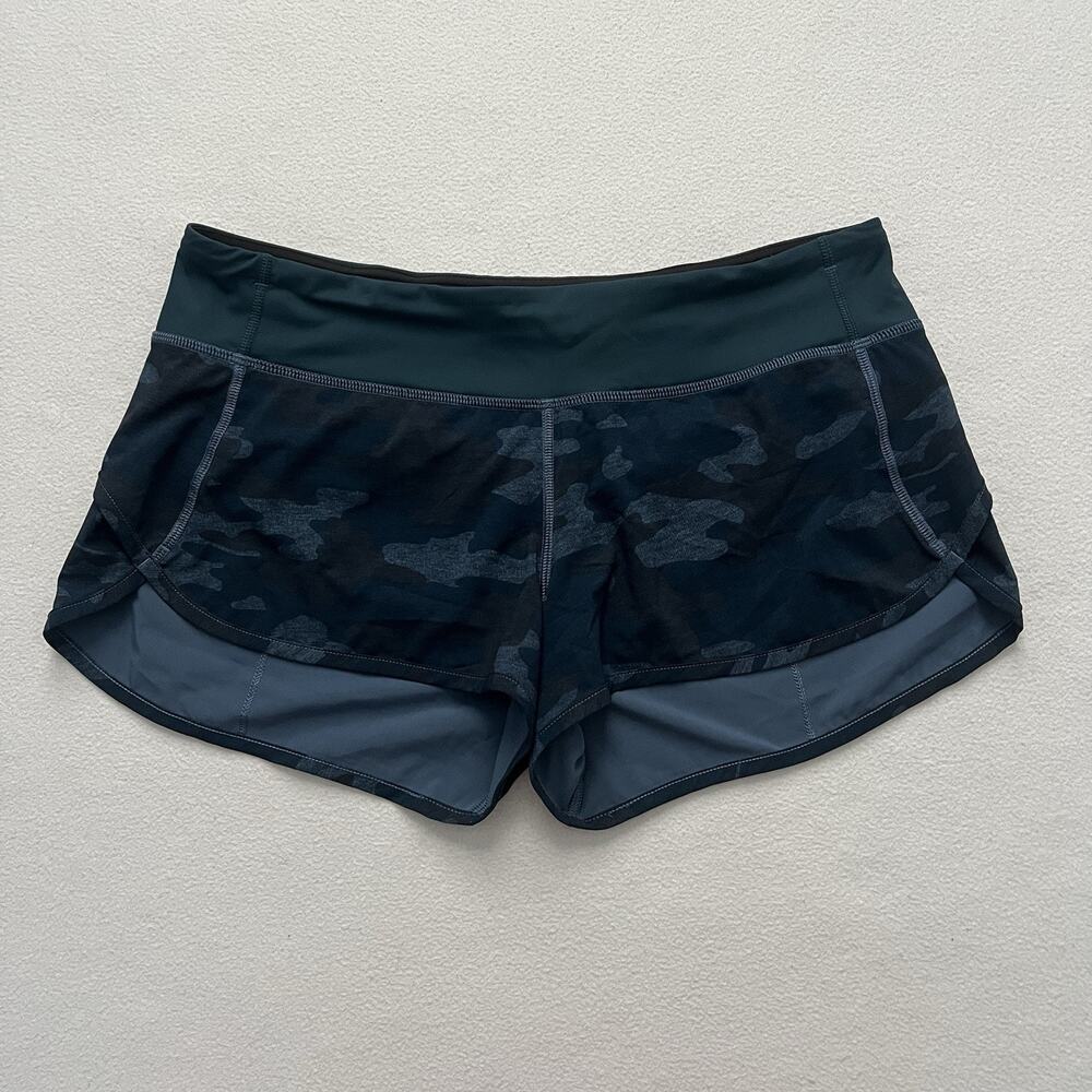 Lululemon Run Speed Short Heathered Texture Lotus Camo Oil Slick Blue Alberta 8